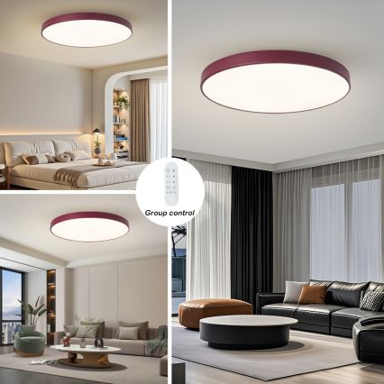 Brilagi - Zatemnjiva LED svetilka POOL SMART LED/128W/230V premer 100 cm Wi-Fi Tuya + daljinski upravljalnik, bordo