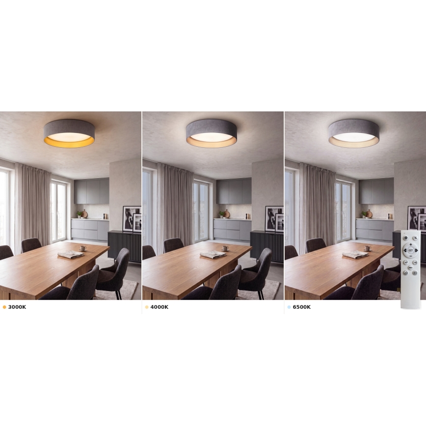 Brilagi - LED stropna svetilka z zatemnjevanjem VELVET SMART VARI LED/24W/230V 3000-6500K premer 45 cm siva/zlata + daljinski upravljalnik
