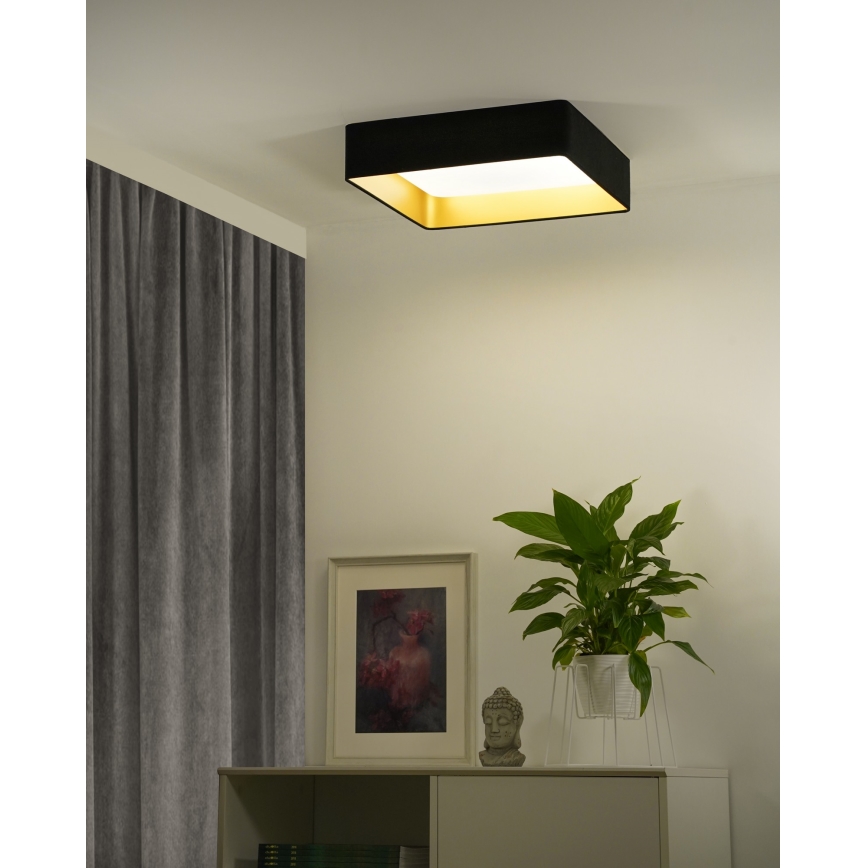 Brilagi - LED stropna svetilka VELVET SQUARE SMART z nastavljivo jakostjo LED/36W/230V 60x60 cm 2700-6500K Wi-Fi Tuya + daljinski upravljalnik črna