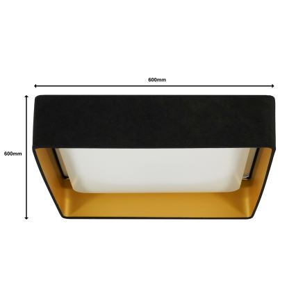 Brilagi - LED stropna svetilka VELVET SQUARE SMART z nastavljivo jakostjo LED/36W/230V 60x60 cm 2700-6500K Wi-Fi Tuya + daljinski upravljalnik črna