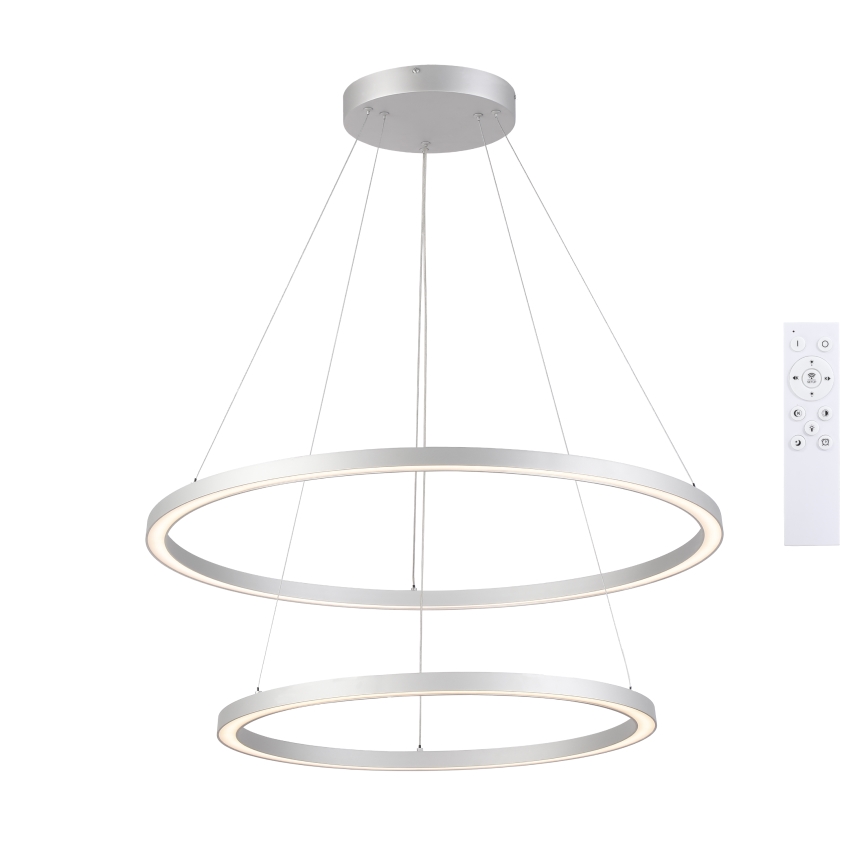 Brilagi - Zatemljiv LED lestenec na kablu PORTOFINO LED/98W/230V 3000-6000K premer 80 cm srebrna + daljinski upravljalnik