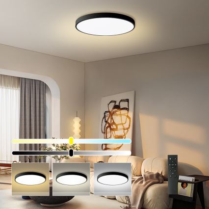 Brilagi - Zatemnljiva LED stropna svetilka POOL SMART LED/180W/230V 3000-6000K premer 120 cm Wi-Fi Tuya črna + daljinski upravljalnik