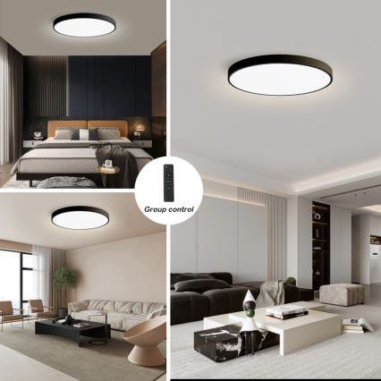 Brilagi - Zatemnljiva LED stropna svetilka POOL SMART LED/180W/230V 3000-6000K premer 120 cm Wi-Fi Tuya črna + daljinski upravljalnik