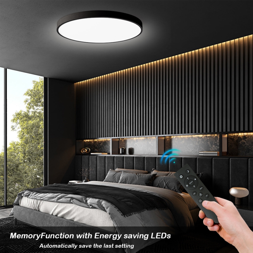 Brilagi - Zatemnljiva LED stropna svetilka POOL SMART LED/180W/230V 3000-6000K premer 120 cm Wi-Fi Tuya črna + daljinski upravljalnik