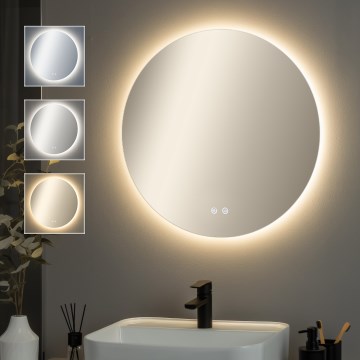 Brilagi - LED zatemnjivo kopalniško ogrevano ogledalo z osvetlitvijo DEMI PRO LED/20W/230V premer 60 cm 3000/4000/6500K IP44 CRI 90