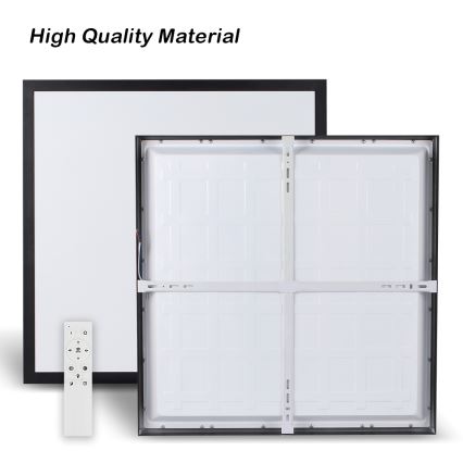 Brilagi - Zatemnjevalno LED stropno svetilo za kopalnico FRAME SMART LED/50W/230V 60x60 cm 3000-6000K IP44 črna + daljinski upravljalnik