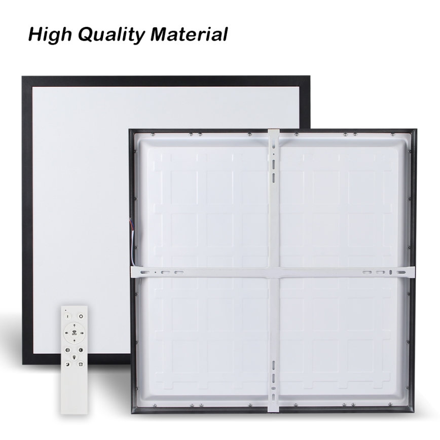 Brilagi - Zatemnjevalno LED stropno svetilo za kopalnico FRAME SMART LED/50W/230V 60x60 cm 3000-6000K IP44 črna + daljinski upravljalnik