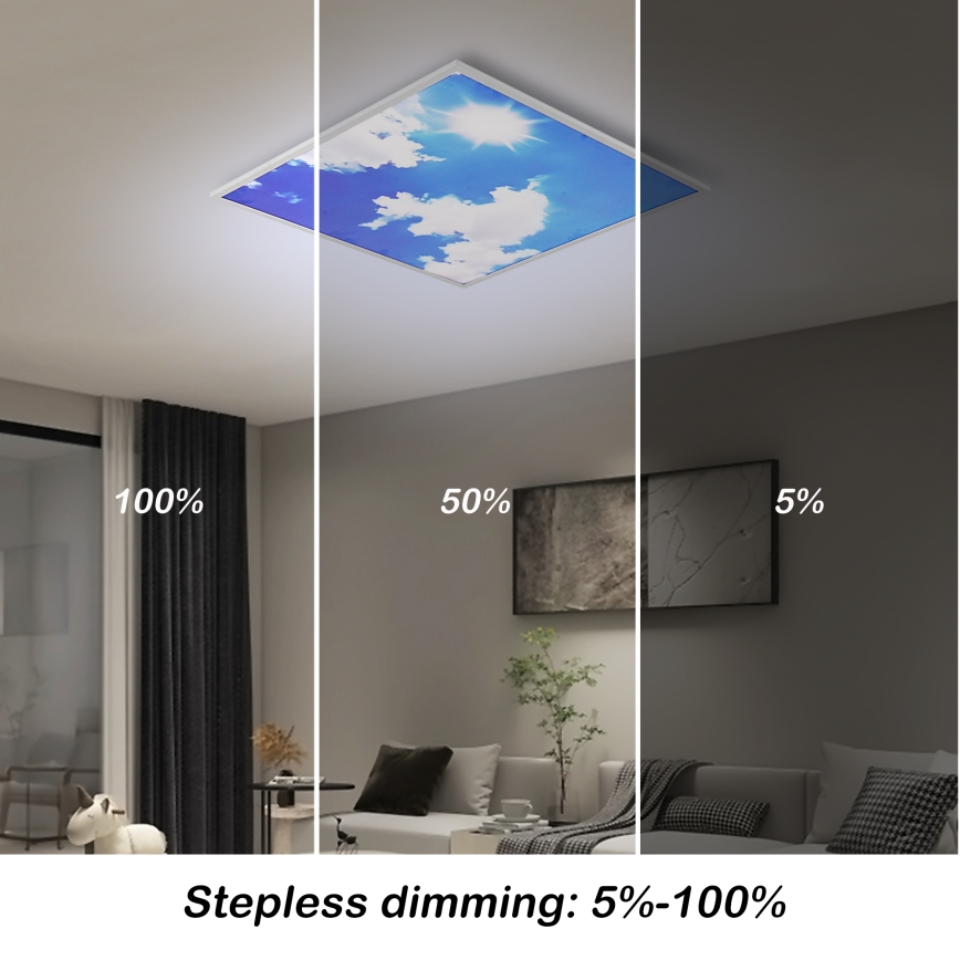 Brilagi - zatemnljivo LED stropno svetilo SLIMFRAME LED/58W/230V 60x60 cm 3000-6000K srebrno/modro + daljinski upravljalnik