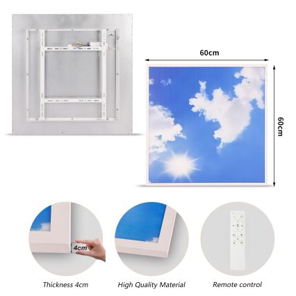 Brilagi - zatemnljivo LED stropno svetilo SLIMFRAME LED/58W/230V 60x60 cm 3000-6000K srebrno/modro + daljinski upravljalnik