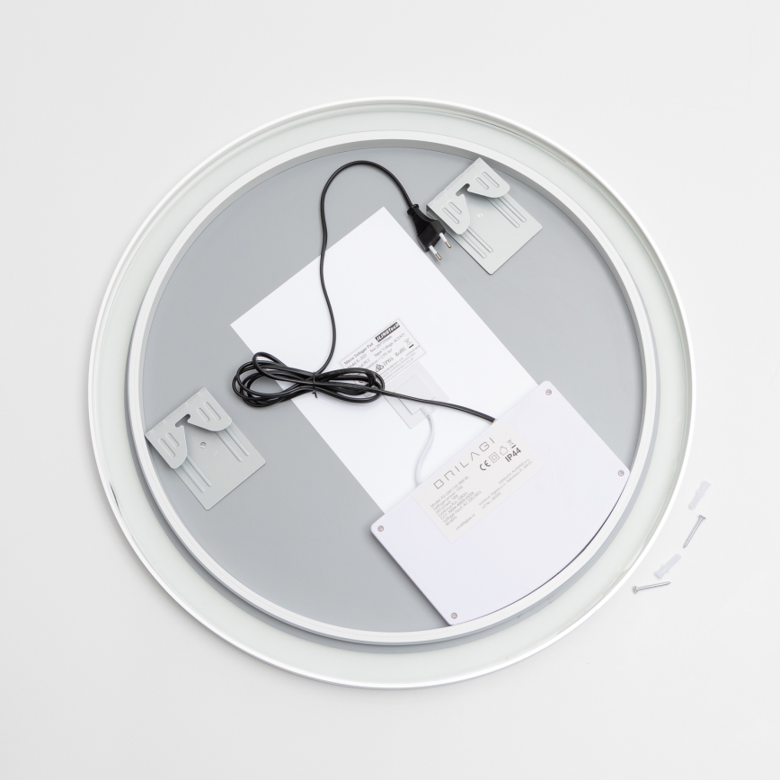 Brilagi - LED zatemnljivo kopalniško ogrevano ogledalo z osvetlitvijo ALU PRO LED/18W/230V, premer 60 cm, 3000/4000/6500K, IP44, mat krom, CRI 90