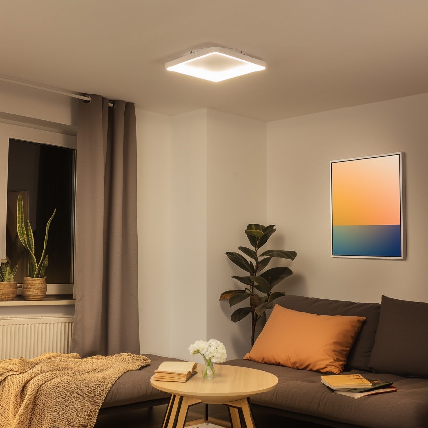 Brilagi - LED zatemnjiva stropna svetilka FALCON SLIM LED/50W/230V 3000-6500K 50x50 cm bela + daljinski upravljalnik