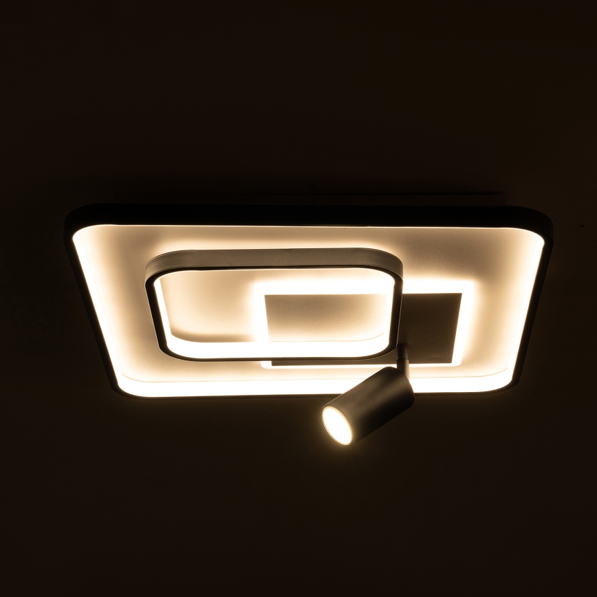 Brilagi - LED zatemnjiva stropna svetilka UNITY LED/75W/230V + 1xGU10/3W 3000-6000K 50x50 cm bela/črna + daljinski upravljalnik