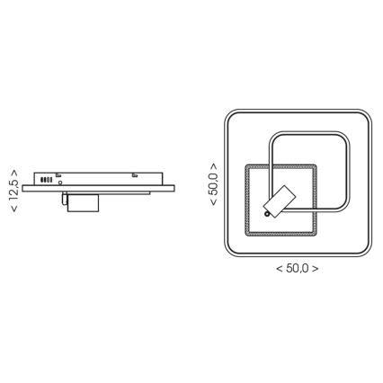 Brilagi - LED zatemnjiva stropna svetilka UNITY LED/75W/230V + 1xGU10/3W 3000-6000K 50x50 cm bela/črna + daljinski upravljalnik