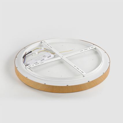 Brilagi - LED stropno svetilo GLASS POOL DOUBLE LED/48W/230V 3000-6000K 40 cm lesni dekor + daljinski upravljalnik (z možnostjo zatemnitve)