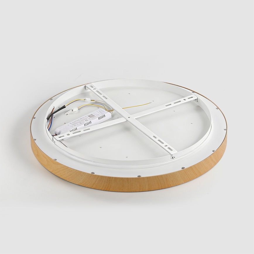 Brilagi - LED stropna svetilka z možnostjo zatemnitve GLASS POOL DOUBLE LED/60W/230V 3000-6000K 50 cm lesni dekor + z daljinskim upravljalnikom