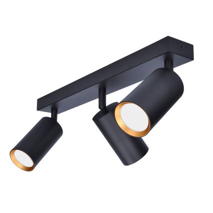 Brilagi - LED RGBW zatemnljivo točkovno svetilo SELE 3xGU10/6W/230V 3000K črna/zlata + daljinski upravljalnik