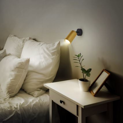 Brilagi - LED RGBW zatemnjevalna točkovna svetilka SELE GOLDEN 1xGU10/4,8W/230V 3000K črna/zlata + daljinski upravljalnik
