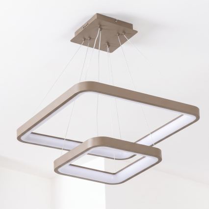 BRILAGI - LED zatemljiv lestenec na kablu FALCON SLIM LED/78W/230V 3000-6500K 50x50 cm bež + z daljinskim upravljalnikom
