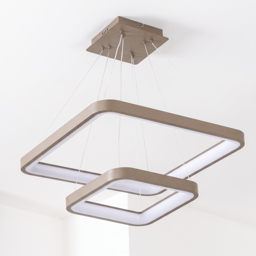 BRILAGI - LED zatemljiv lestenec na kablu FALCON SLIM LED/78W/230V 3000-6500K 50x50 cm bež + z daljinskim upravljalnikom