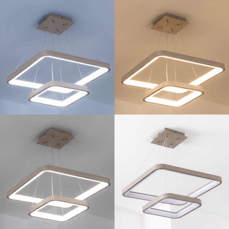 BRILAGI - LED zatemljiv lestenec na kablu FALCON SLIM LED/78W/230V 3000-6500K 50x50 cm bež + z daljinskim upravljalnikom