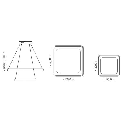 BRILAGI - LED zatemljiv lestenec na kablu FALCON SLIM LED/78W/230V 3000-6500K 50x50 cm bež + z daljinskim upravljalnikom