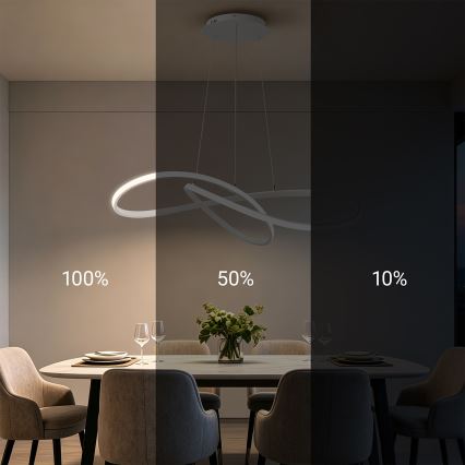 Brilagi - LED lestenec na kablu INFINITY z možnostjo zatemnitve LED/80W/230V 3000-6000K 80x80 cm bela + daljinski upravljalnik