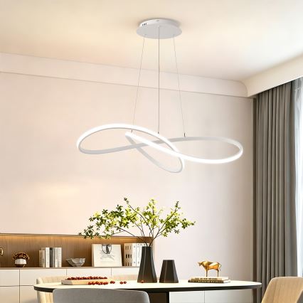 Brilagi - LED lestenec na kablu INFINITY z možnostjo zatemnitve LED/80W/230V 3000-6000K 80x80 cm bela + daljinski upravljalnik