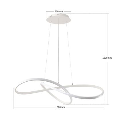 Brilagi - LED lestenec na kablu INFINITY z možnostjo zatemnitve LED/80W/230V 3000-6000K 80x80 cm bela + daljinski upravljalnik