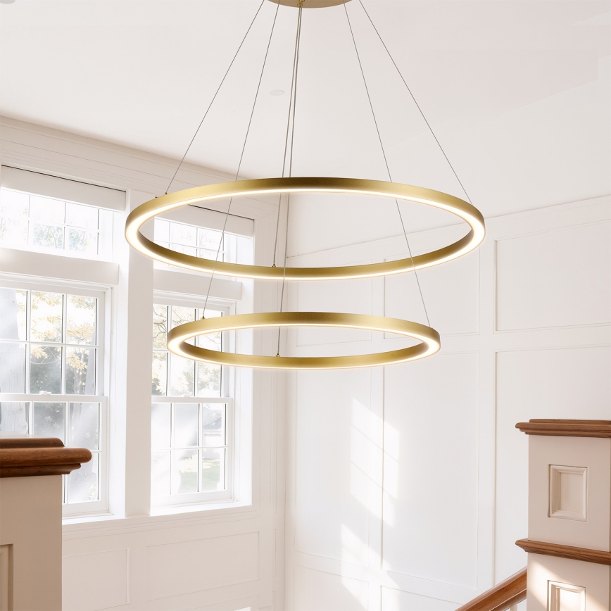 Brilagi - LED zatemljiv lestenec na kablu PORTOFINO LED/98W/230V 3000-6000K premer 80 cm zlata + daljinski upravljalnik