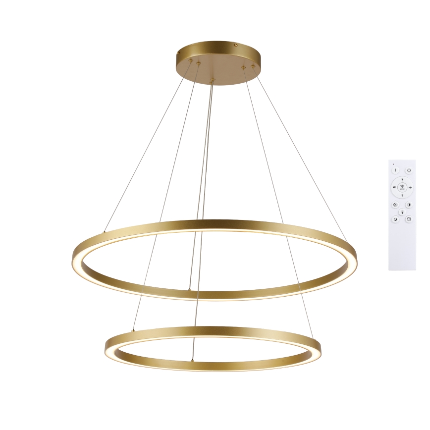 Brilagi - LED zatemljiv lestenec na kablu PORTOFINO LED/98W/230V 3000-6000K premer 80 cm zlata + daljinski upravljalnik