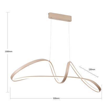 Brilagi - LED zatemljiv viseči lestenec na kablu TWISTER LED/60W/230V 3000-6000K bež + daljinski upravljalnik