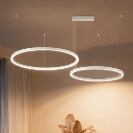 Brilagi - LED zatemljiv lestenec na kablu PORTOFINO LED/98W/230V 3000-6000K bela + daljinski upravljalnik