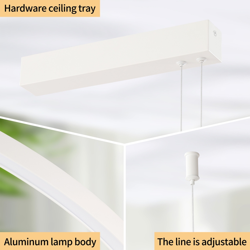 Brilagi - LED zatemljiv lestenec na kablu PORTOFINO LED/98W/230V 3000-6000K bela + daljinski upravljalnik