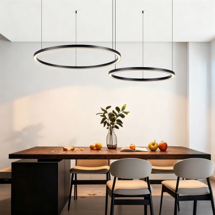 Brilagi - LED zatemljiv lestenec na kablu PORTOFINO LED/98W/230V 3000-6000K črna + daljinski upravljalnik