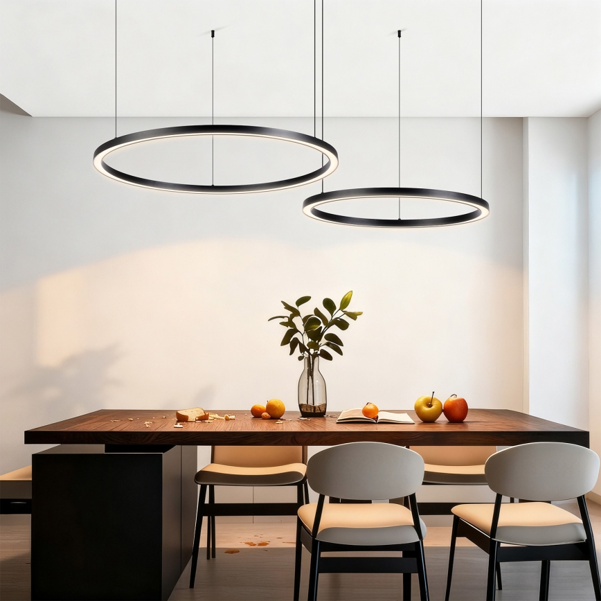 Brilagi - LED zatemljiv lestenec na kablu PORTOFINO LED/98W/230V 3000-6000K črna + daljinski upravljalnik