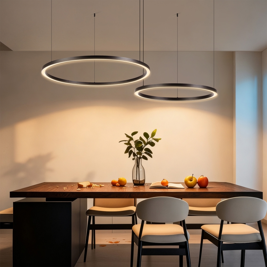 Brilagi - LED zatemljiv lestenec na kablu PORTOFINO LED/98W/230V 3000-6000K črna + daljinski upravljalnik