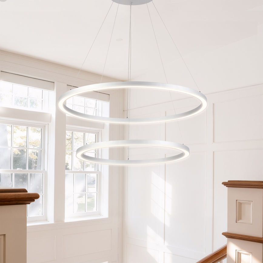 Brilagi - LED zatemljiv lestenec na kablu PORTOFINO LED/98W/230V 3000–6000K, premer 80 cm, srebrne barve + daljinski upravljalnik