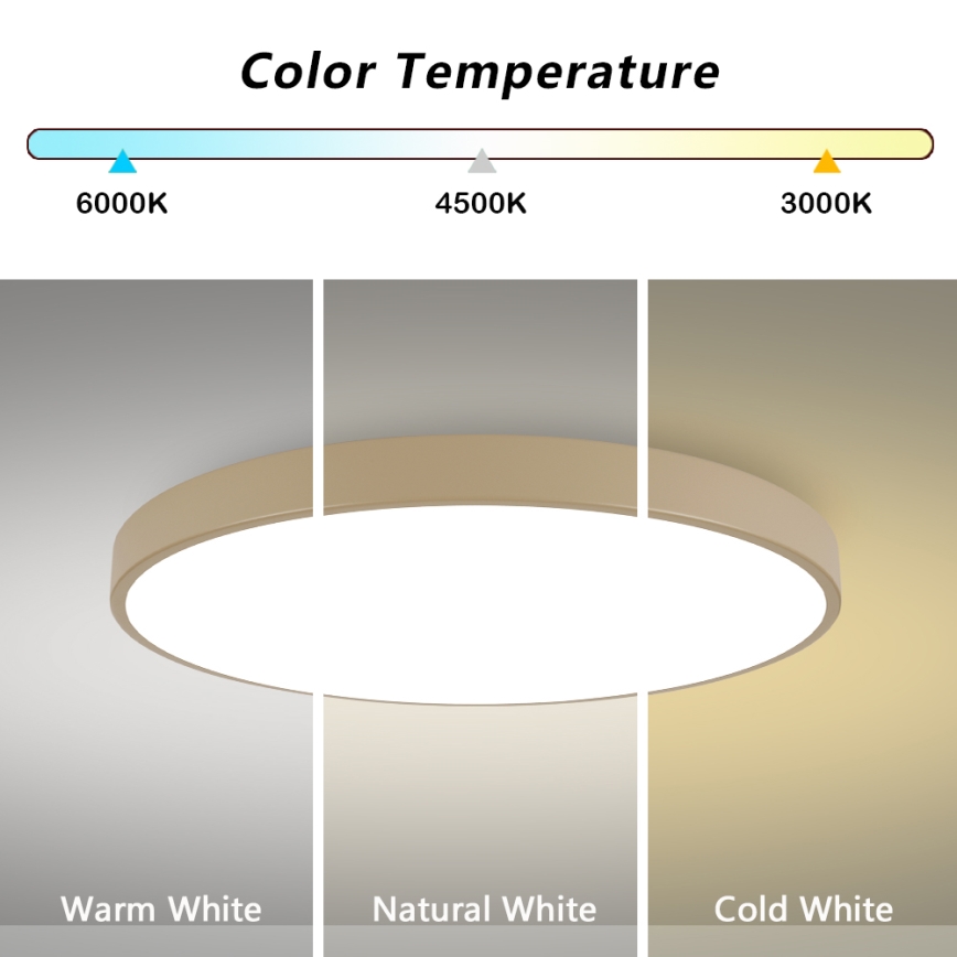 Brilagi - LED zatemnljivo stropno svetilo POOL SMART LED/128W/230V 3000-6000K 100 cm bež Wi-Fi Tuya + daljinski upravljalnik