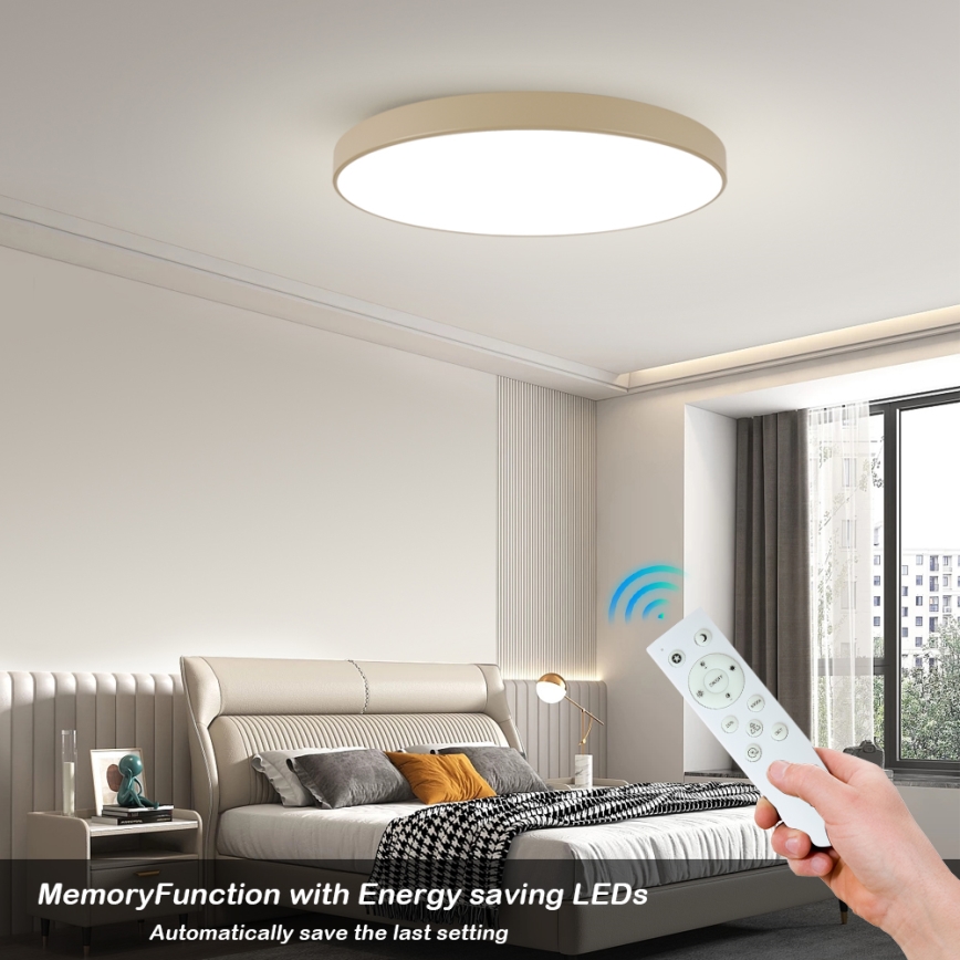 Brilagi - LED zatemnljivo stropno svetilo POOL SMART LED/128W/230V 3000-6000K 100 cm bež Wi-Fi Tuya + daljinski upravljalnik