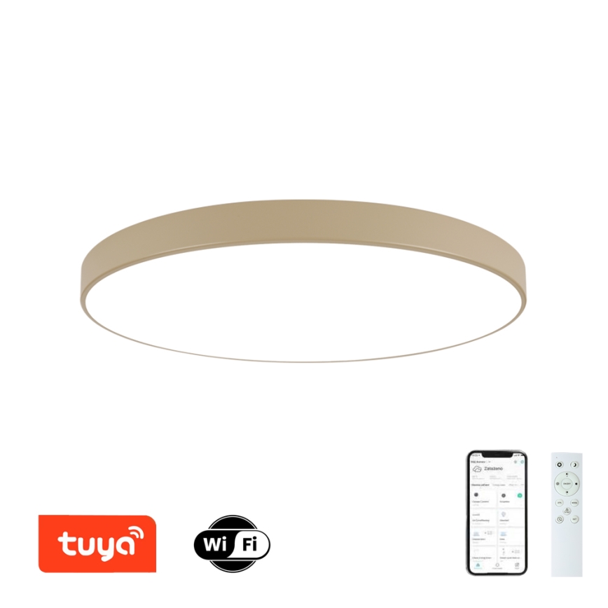 Brilagi - LED zatemnljivo stropno svetilo POOL SMART LED/128W/230V 3000-6000K 100 cm bež Wi-Fi Tuya + daljinski upravljalnik