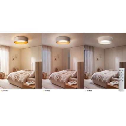 Brilagi - LED zatemnjiva stropna svetilka VELVET SMART VARI LED/36W/230V 3000-6500K premer 55 cm kremna/zlata + daljinski upravljalnik