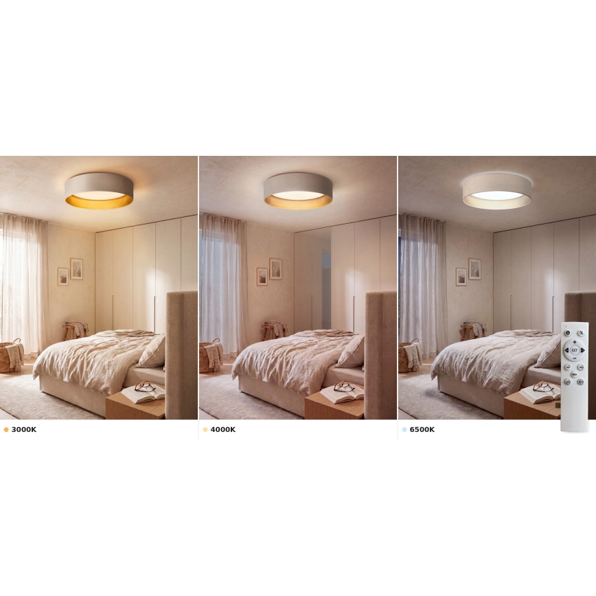Brilagi - LED zatemnjiva stropna svetilka VELVET SMART VARI LED/36W/230V 3000-6500K premer 55 cm kremna/zlata + daljinski upravljalnik