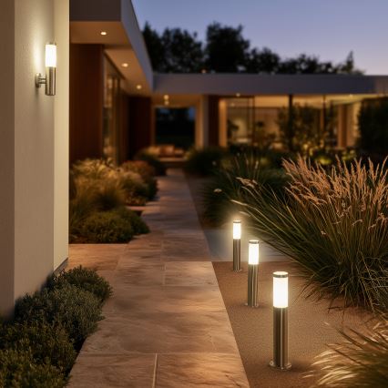 BRILAGI - LED zatemnljiva zunanja svetilka ELIA 1xE27/6W/230V 2700-6500K IP44 Wi-Fi 100 cm matiran krom