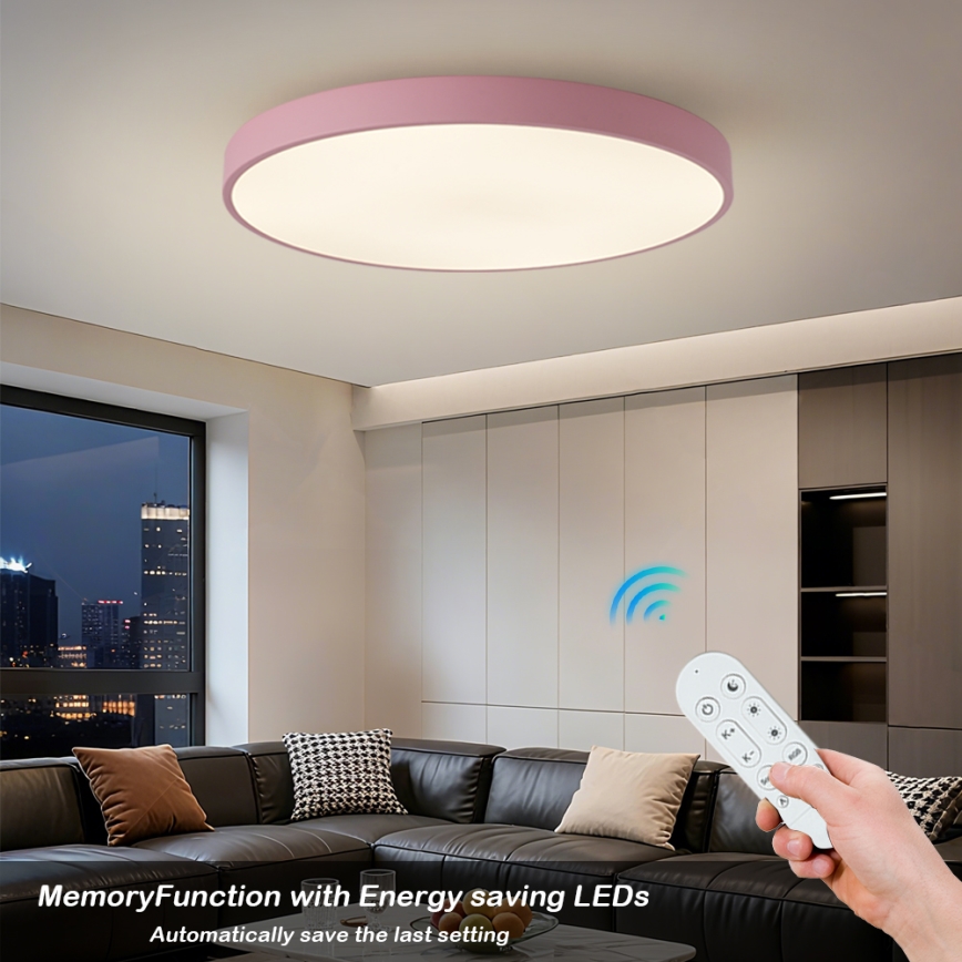 Brilagi - LED zatemnjiva svetilka POOL SMART LED/128W/230V premer 100 cm 3000-6000K Wi-Fi Tuya + z daljinskim upravljalnikom rožnata