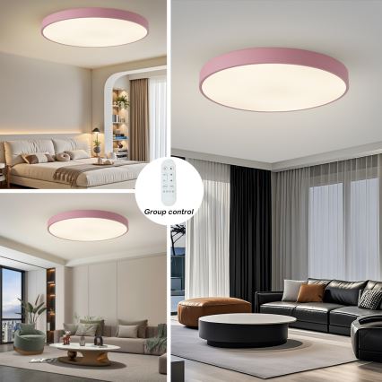 Brilagi - LED zatemnjiva svetilka POOL SMART LED/128W/230V premer 100 cm 3000-6000K Wi-Fi Tuya + z daljinskim upravljalnikom rožnata