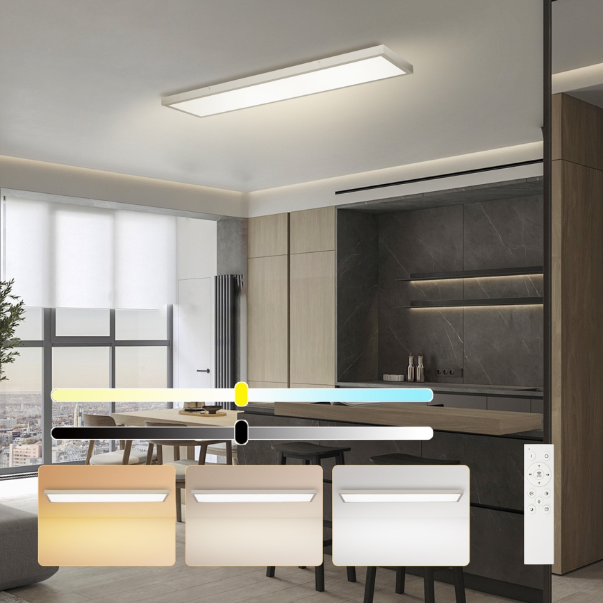 Brilagi - Zatemnljivo LED stropno svetilo za kopalnico FRAME SMART LED/50W/230V 120x30 cm 3000-6000K IP44 srebrno + z daljinskim upravljalnikom
