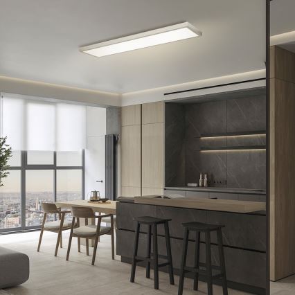 Brilagi - Zatemnljivo LED stropno svetilo za kopalnico FRAME SMART LED/50W/230V 120x30 cm 3000-6000K IP44 srebrno + z daljinskim upravljalnikom