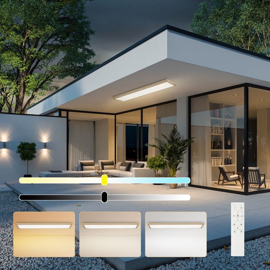 Brilagi - Zatemnljivo LED kopalniško stropno svetilo FRAME SMART LED/50W/230V 120x30 cm 3000-6000K IP44 bežna + daljinski upravljalnik