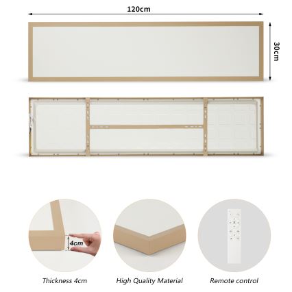 Brilagi - Zatemnljivo LED kopalniško stropno svetilo FRAME SMART LED/50W/230V 120x30 cm 3000-6000K IP44 bežna + daljinski upravljalnik