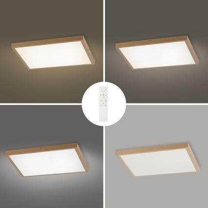 Brilagi - LED zatemnjevalna kopalniška stropna svetilka FRAME SMART LED/50W/230V 60x60 cm 3000-6000K IP44 bež + daljinski upravljalnik